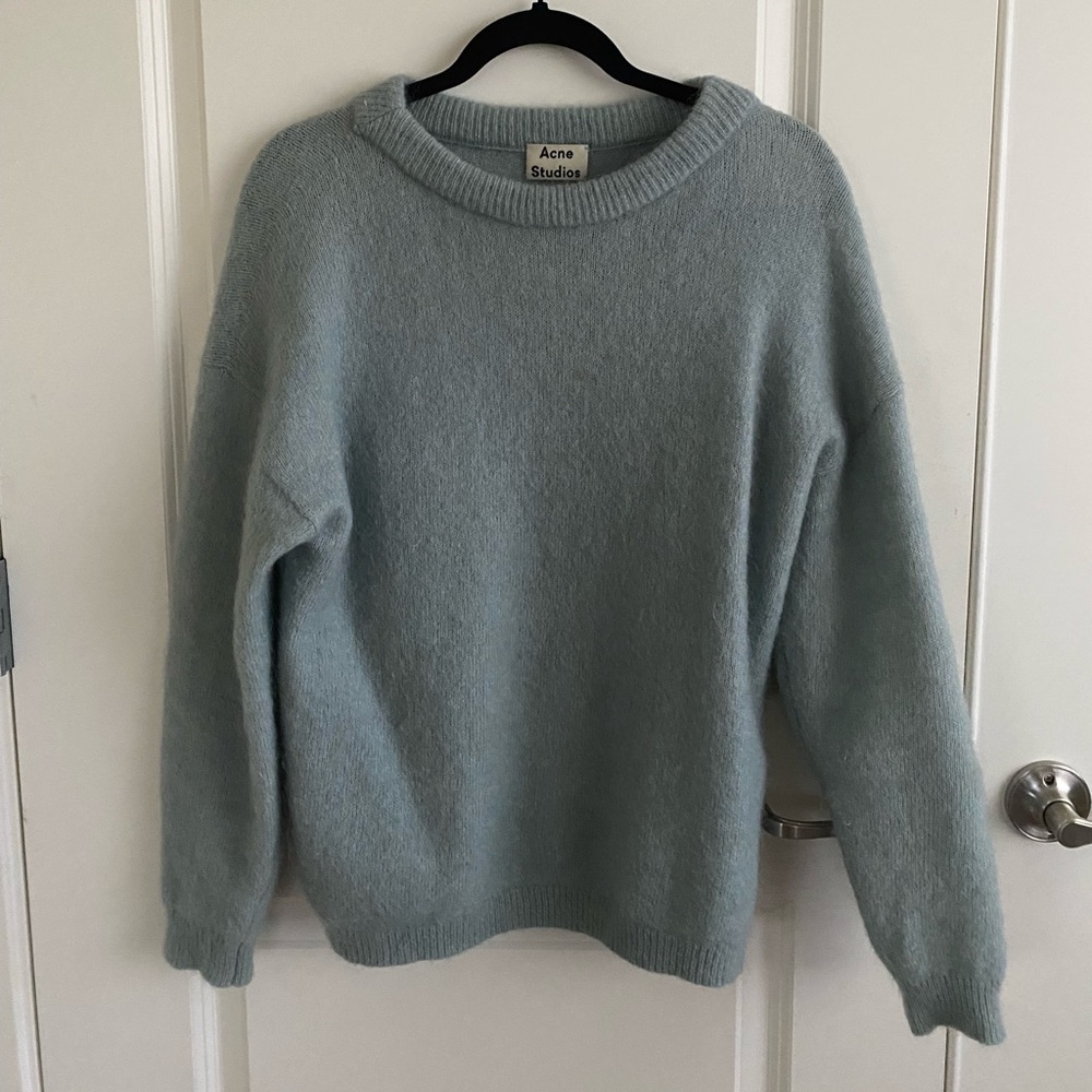 Acne studio sweater, brushed knit stretch mohair, wool, and nylon-blend